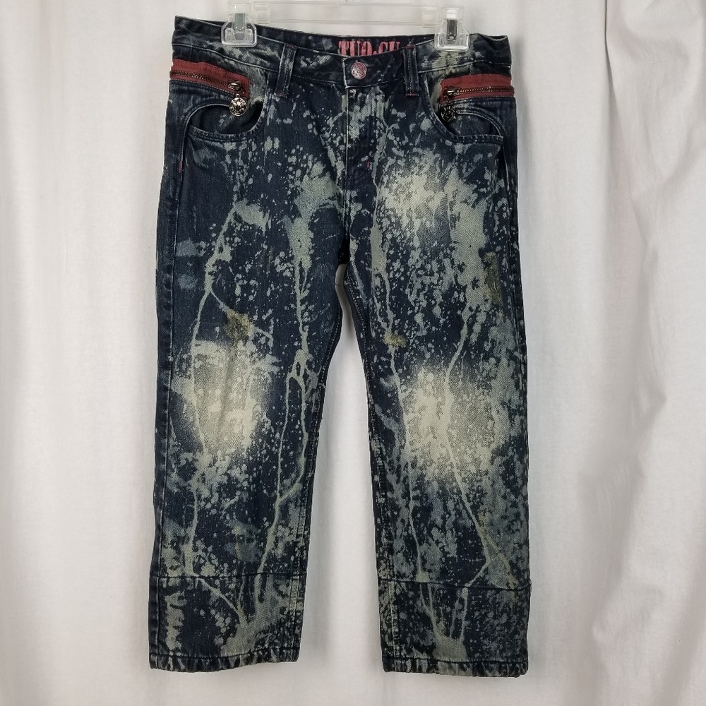 TUO GU JEANS womens distressed capri jeans size L